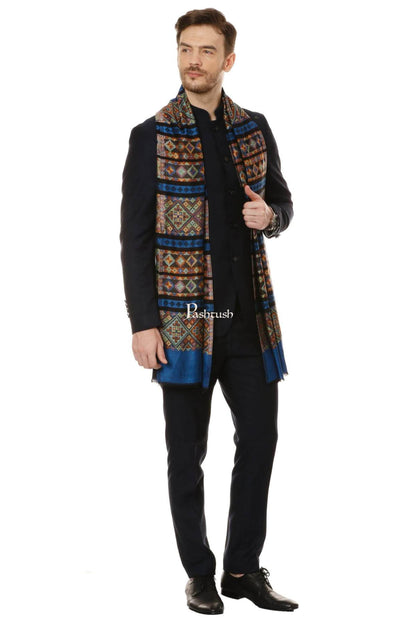 Pashtush India Gift Pack Pashtush His And Her Gift Set Of Bamboo Weave Stoles With Premium Gift Box Packaging, Blue and Red