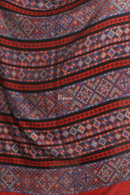 Pashtush India Gift Pack Pashtush His And Her Gift Set Of Bamboo Weave Stoles With Premium Gift Box Packaging, Blue and Red