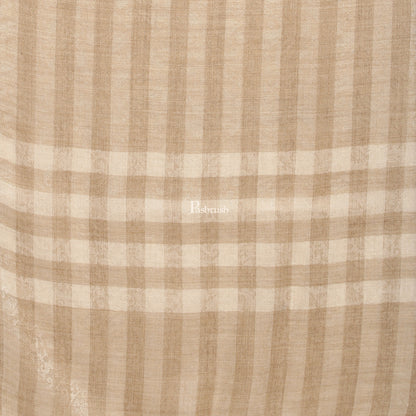 Pashtush India Gift Pack Pashtush His And Her Gift Set Of Check Stripe Stoles With Premium Gift Box Packaging, Black and Beige