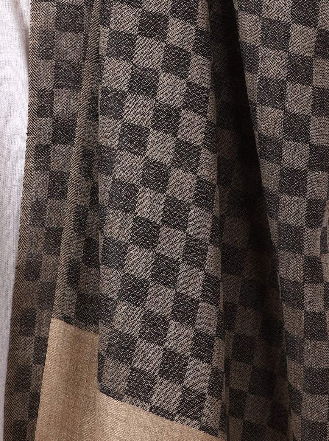 Pashtush India Gift Pack Pashtush His And Her Gift Set Of Checkered Stoles With Premium Gift Box Packaging, Black and Maroon