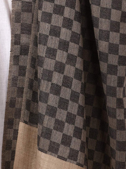 Pashtush India Gift Pack Pashtush His And Her Gift Set Of Checkered Stoles With Premium Gift Box Packaging, Black and Maroon