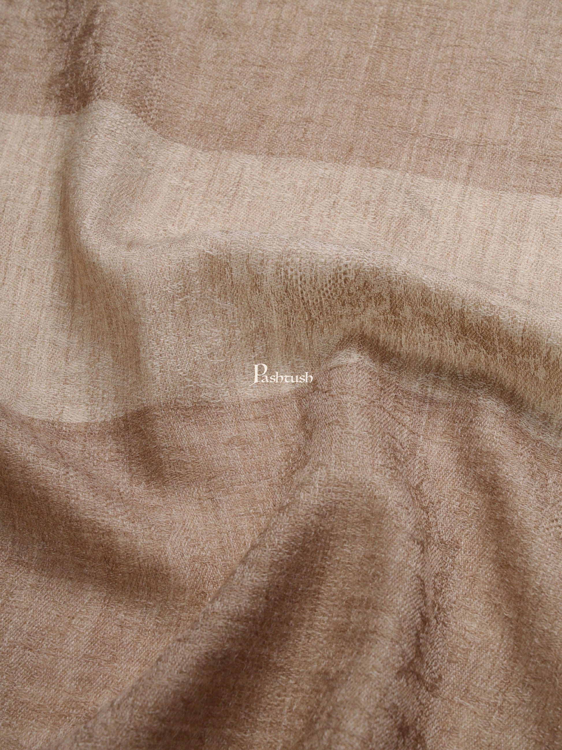 Pashtush India Gift Pack Pashtush His And Her Gift Set Of Extra Fine Wool Stole And Embroidery Shawl With Premium Gift Box Packaging, Beige and Pink