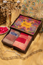 Pashtush India Gift Pack Pashtush His And Her Gift Set Of Fine Wool Daur Embroidery Shawl With Wooden Chester Box, Taupe and Red