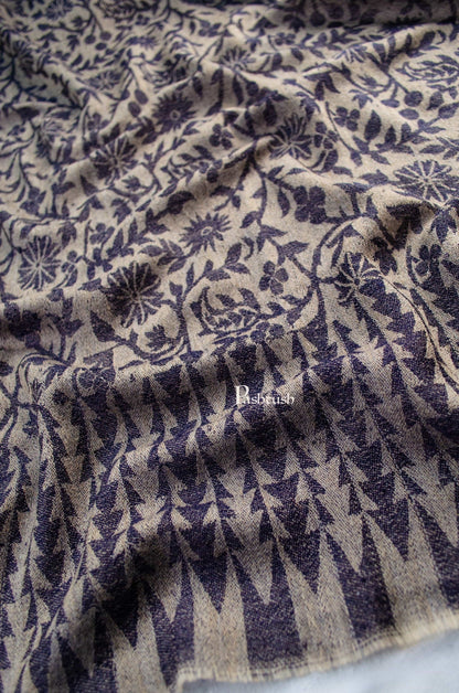 Pashtush India Gift Pack Pashtush His And Her Gift Set Of Fine Wool Floral Design Self Stoles With Premium Gift Box Packaging, Navy Blue and Powder Pink