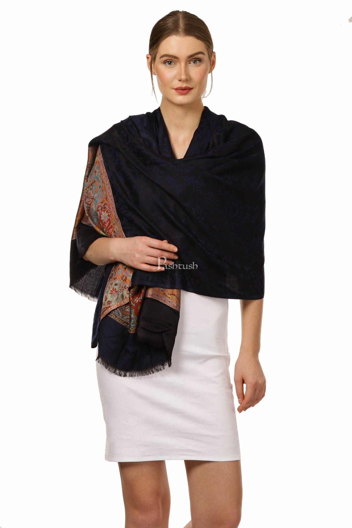 Pashtush India Gift Pack Pashtush His And Her Gift Set of Fine Wool Mens Stole and Womens Bamboo Stole