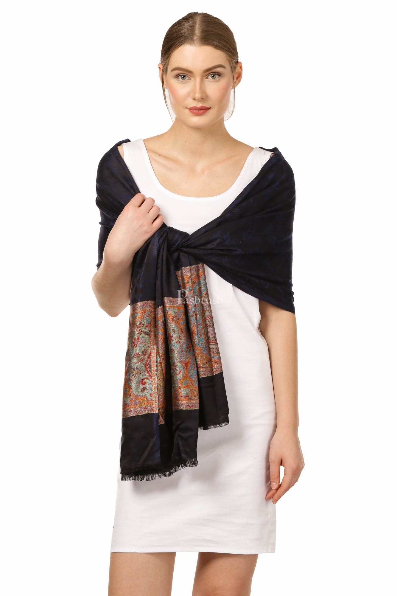Pashtush India Gift Pack Pashtush His And Her Gift Set of Fine Wool Mens Stole and Womens Bamboo Stole