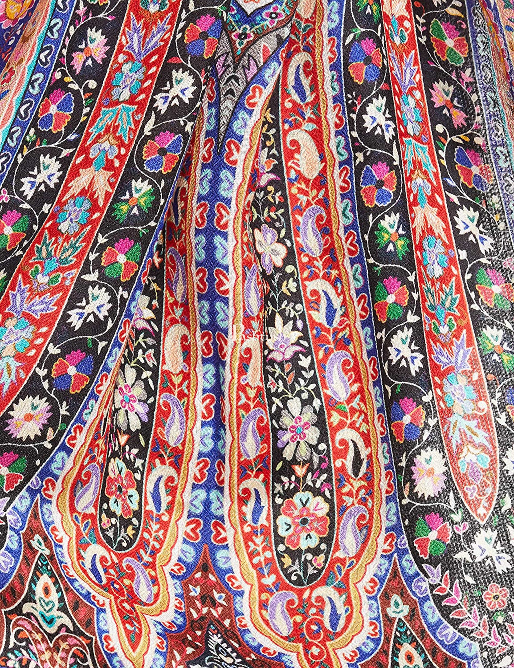 Pashtush India Gift Pack Pashtush His And Her Gift Set Of Fine Wool Self Stole and Bamboo Stole With Premium Gift Box Packaging, Violet and Multicolour