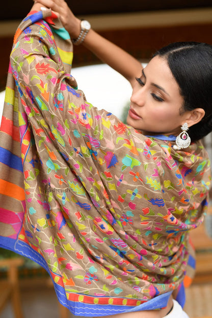 Pashtush India Gift Pack Pashtush His and Her Gift Set of Fine Wool Shawls, Black and Multicolour, Packaged in Keepsake Wooden Chester Gift Box