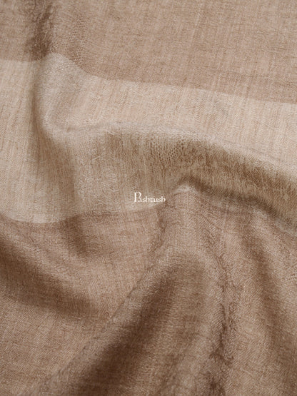 Pashtush India Gift Pack Pashtush His And Her Gift Set Of Fine Wool Stole And Bamboo Woven Ethnic Stole With Premium Gift Box Packaging, Beige and Multicolour