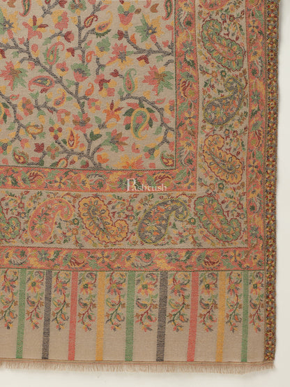 Pashtush India Gift Pack Pashtush His And Her Gift Set Of Fine Wool Stole And Bamboo Woven Ethnic Stole With Premium Gift Box Packaging, Beige and Multicolour
