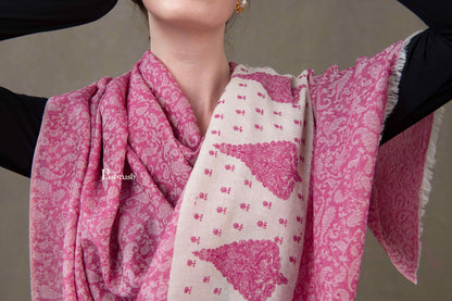 Pashtush India Gift Pack Pashtush His And Her Gift Set Of Fine Wool Stole and Embroidery Shawl With Premium Gift Box Packaging, Navy Blue and Majenta