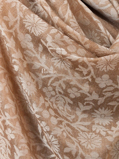 Pashtush India Gift Pack Pashtush His And Her Gift Set Of Floral Design Fine Wool Stoles With Premium Gift Box Packaging, Taupe and Deep Orange