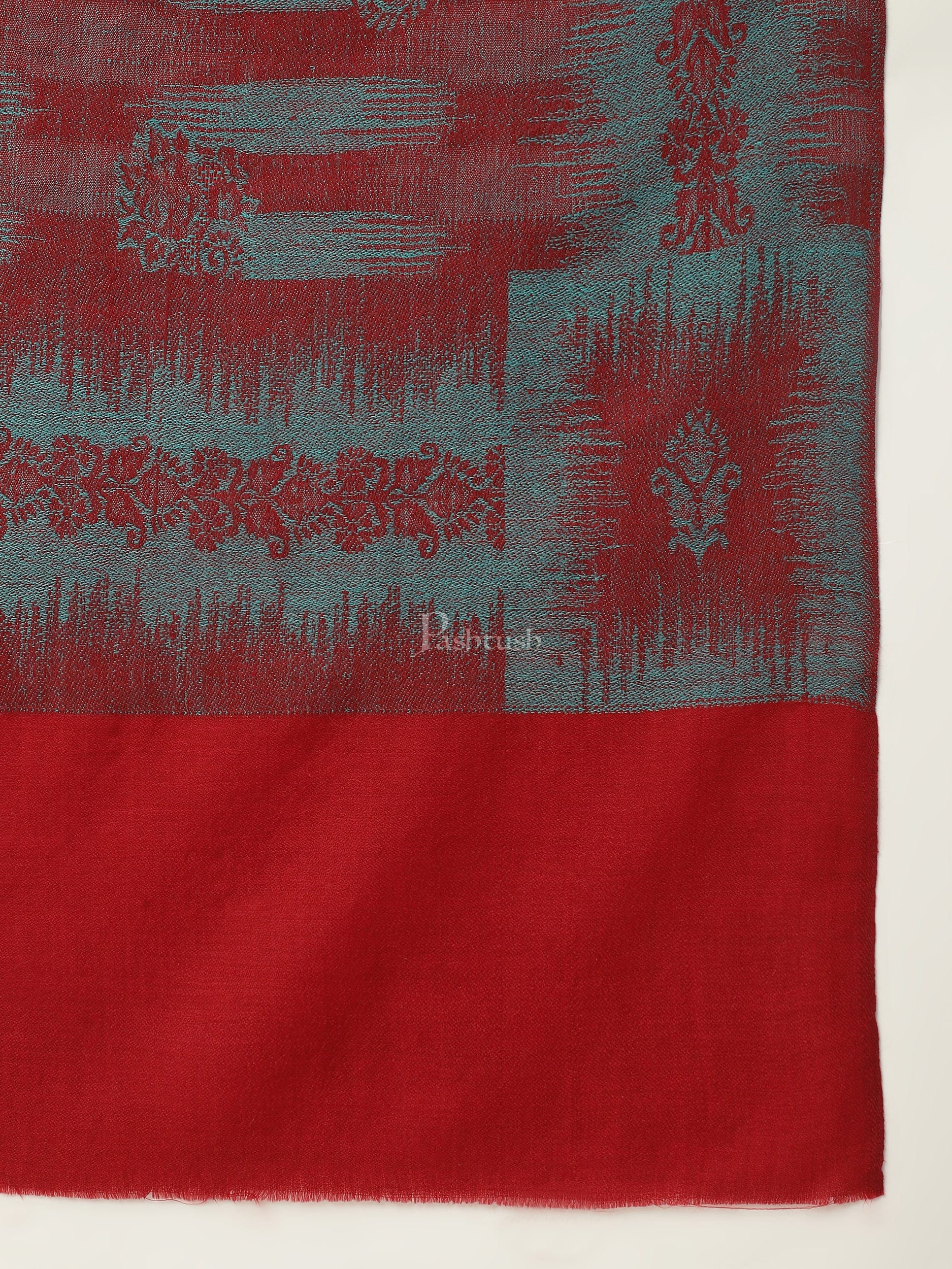 Pashtush India Gift Pack Pashtush His And Her Gift Set Of Ikkat Design Fine Wool Stoles With Premium Gift Box Packaging, Black and Maroon