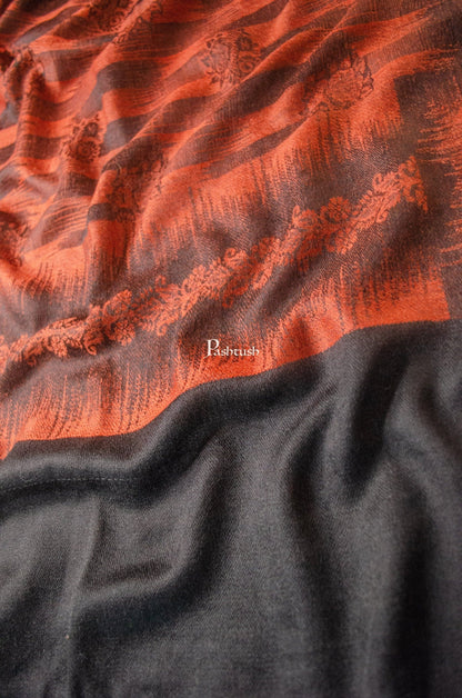 Pashtush India Gift Pack Pashtush His And Her Gift Set Of Ikkat Design Stoles With Premium Gift Box Packaging, Orange and Green