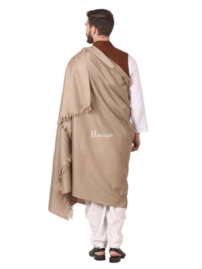 Pashtush India Gift Pack Pashtush His And Her Gift Set of Mens 100% Pure Wool Lohi and Womens Jacquard Palla Shawl, Premium Gift Box Packaging, Beige and Black