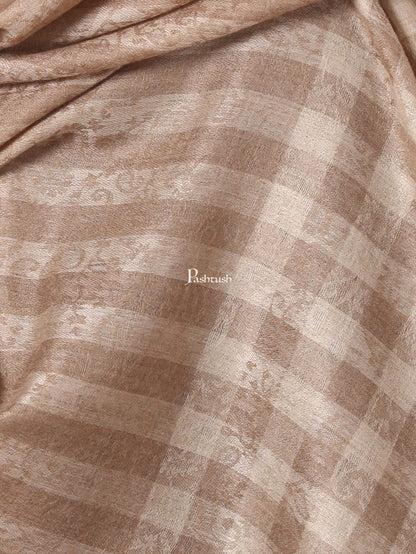 Pashtush India Gift Pack Pashtush His and Her Gift Set of Mens Fine Wool Stole and Womens Bamboo Stole, Beige and Multicoloured, Packaged in Keepsake Wooden Chester Gift Box
