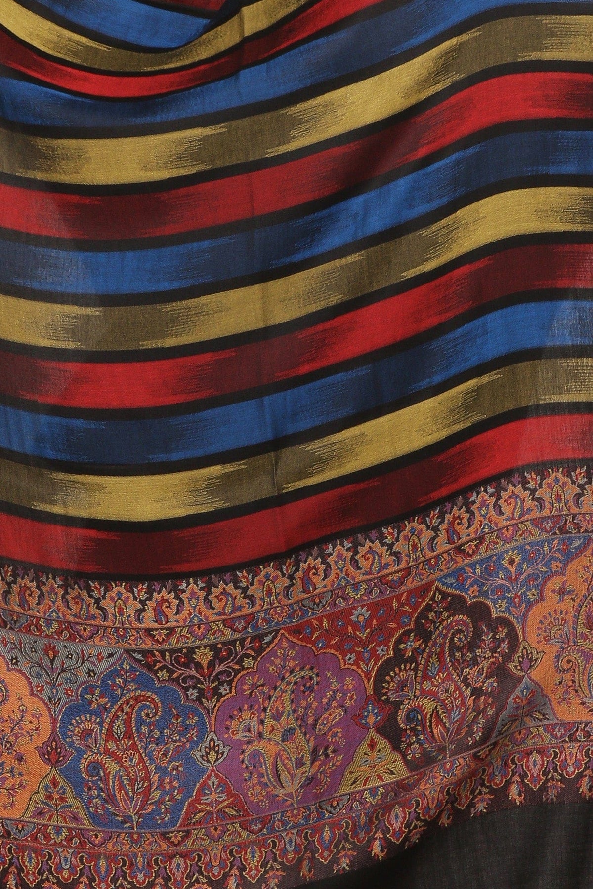 Pashtush India Gift Pack Pashtush His and Her Gift Set of Mens Fine Wool Stole and Womens Bamboo Stole, Black and Multicoloured, Packaged in Keepsake Wooden Chester Gift Box