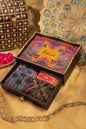Pashtush India Gift Pack Pashtush His And Her Gift Set Of Pure Wool Reversible Stole And Extra Fine Ethnic Shawl With Wooden Chester Box, Multicolour