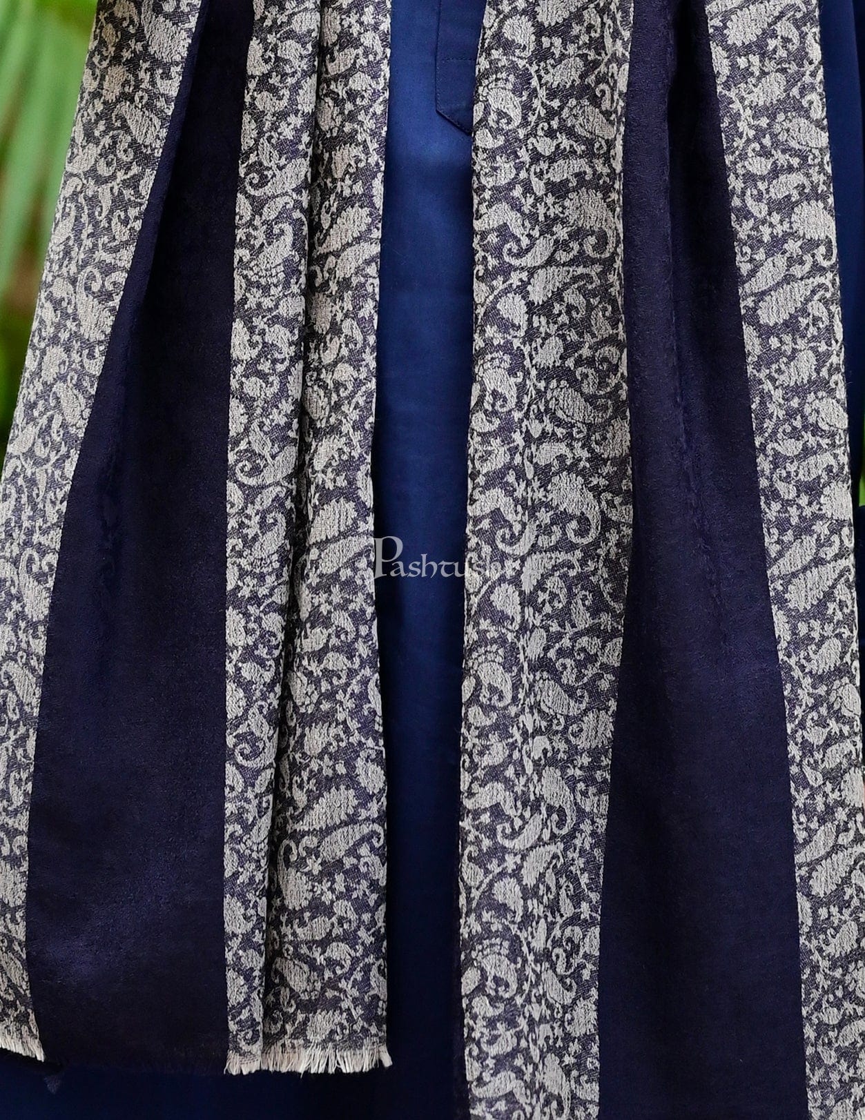 Pashtush India Gift Pack Pashtush His And Her Gift Set Of Striped Design Stoles With Premium Gift Box Packaging, Navy Blue and Pink