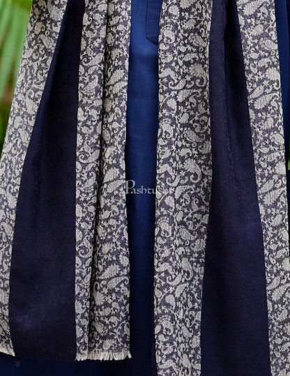 Pashtush India Gift Pack Pashtush His And Her Gift Set Of Striped Design Stoles With Premium Gift Box Packaging, Navy Blue and Pink