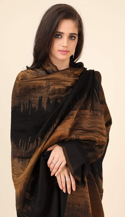 Pashtush India Gift Pack Pashtush His and Her Gift Set of Twilight Stole and Shawl, Emerald Green and Black, Packaged in Keepsake Wooden Chester Gift Box
