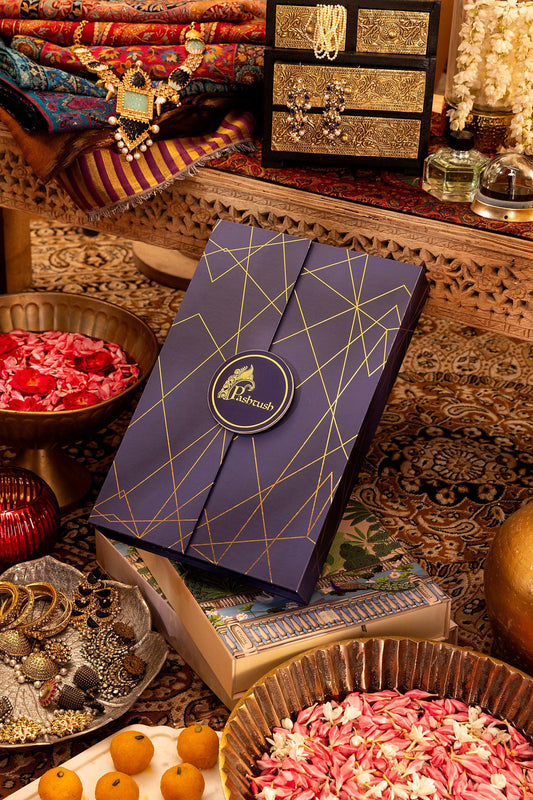 Pashtush India Box Pashtush His and Her Premium Large Blue Box (Box Only)