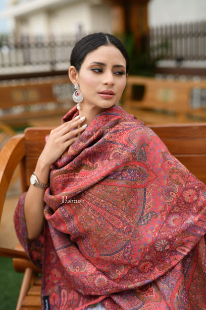 Pashtush India Gift Pack Pashtush His And Her Set Of 100% Pure Wool Shawls, Premium Gift Box Packaging, Beige and Rose