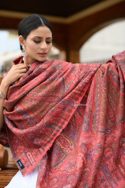 Pashtush India Gift Pack Pashtush His And Her Set Of 100% Pure Wool Shawls, Premium Gift Box Packaging, Beige and Rose