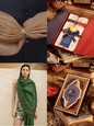 Pashtush India Gift Pack Pashtush His And Her Set Of 100% Pure Wool Shawls, Premium Gift Box Packaging, Taupe and Green