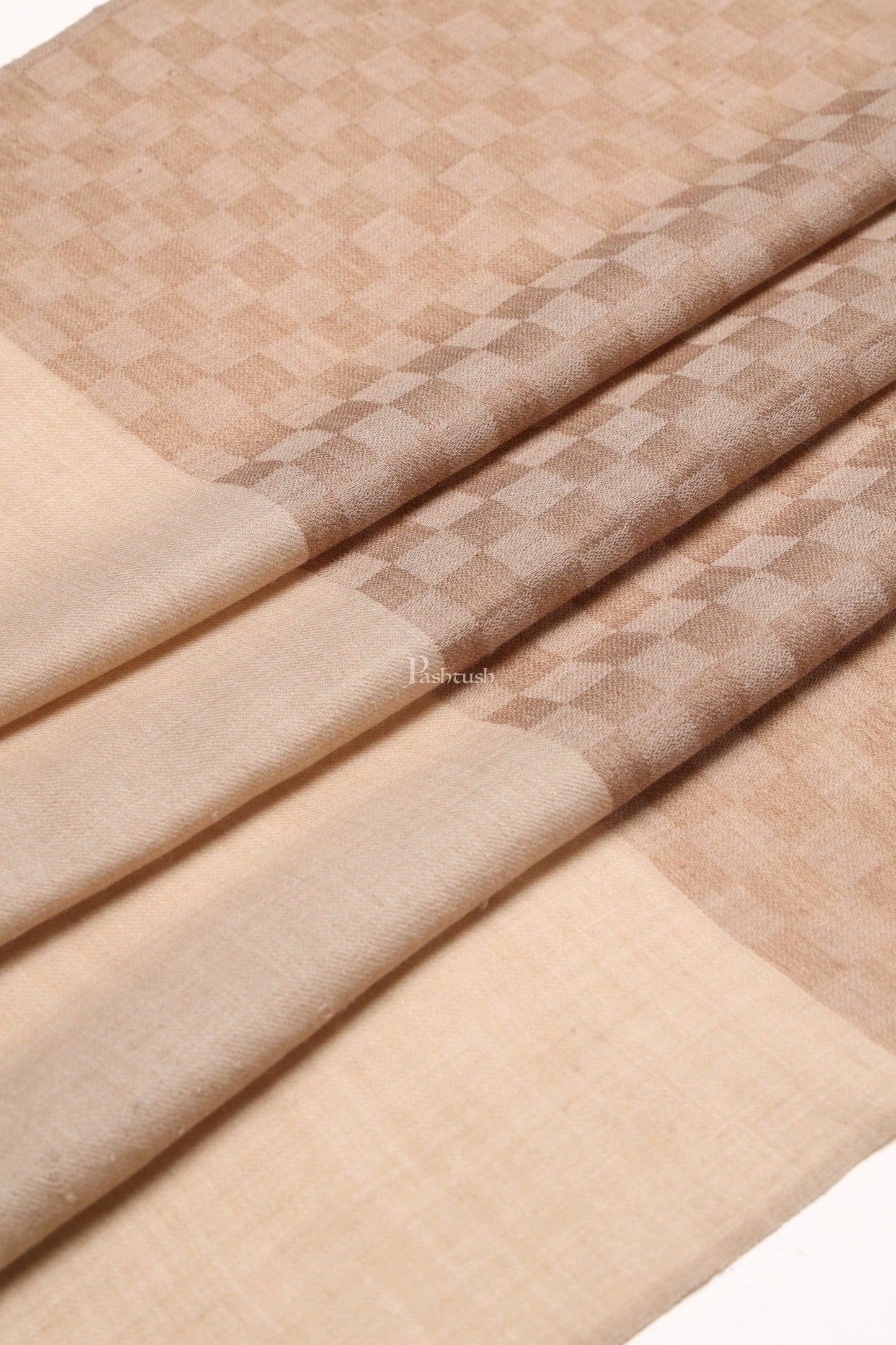 Pashtush India Gift Pack Pashtush His And Her Set Of Checkered Stoles With Premium Gift Box Packaging, Beige and Rich Coffee