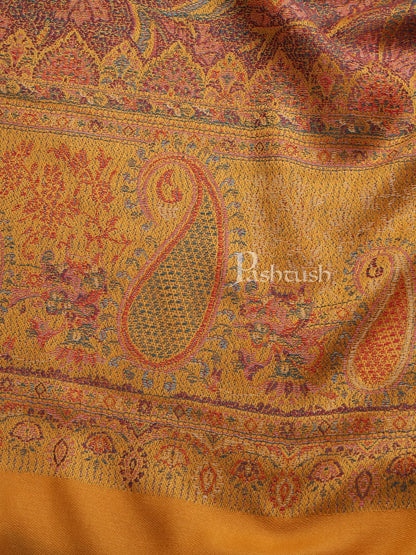Pashtush India Gift Pack Pashtush His And Her Set Of Fine Wool Stole and Womens Faux , Premium Gift Box Packaging, Black & Mustard
