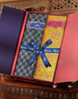 Pashtush India Gift Pack Pashtush His And Her Set Of Fine Wool Stole and Womens Faux , Premium Gift Box Packaging, Black & Mustard