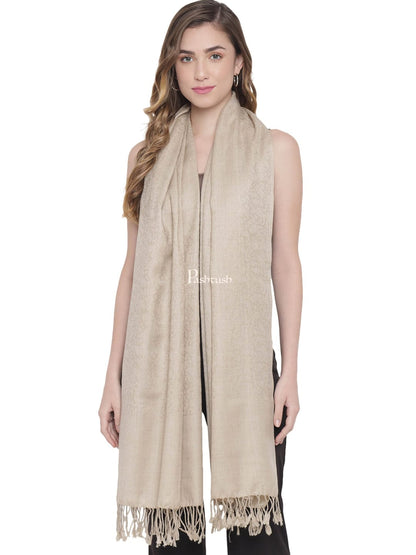 Pashtush India Gift Pack Pashtush His And Her Set Of Fine Wool Stoles, Premium Gift Box Packaging, Beige