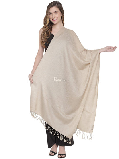 Pashtush India Gift Pack Pashtush His And Her Set Of Fine Wool Stoles, Premium Gift Box Packaging, Beige