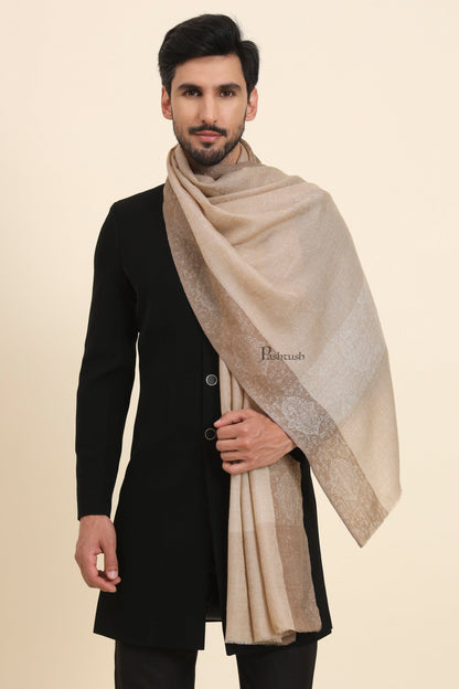 Pashtush India Gift Pack Pashtush His And Her Set Of Fine Wool Stoles , Premium Gift Box Packaging, Beige and Pink