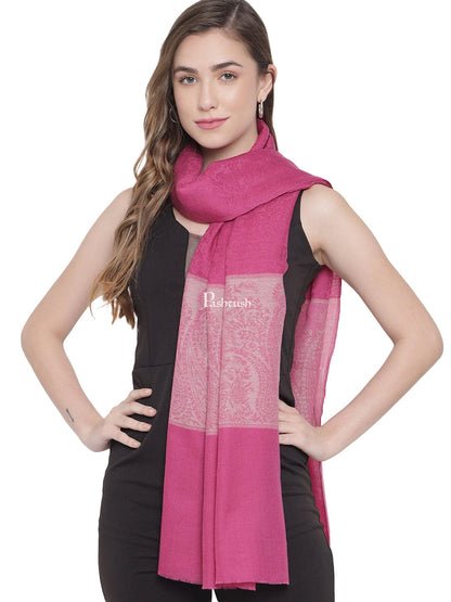 Pashtush India Gift Pack Pashtush His And Her Set Of Fine Wool Stoles, Premium Gift Box Packaging, Beige and Pink