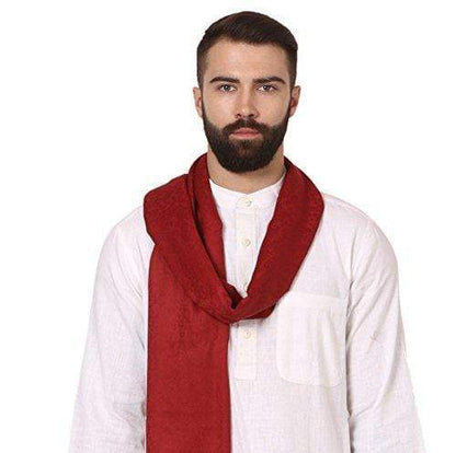 Pashtush India Gift Pack Pashtush His And Her Set Of Fine Wool Stoles, Premium Gift Box Packaging, Maroon and Neo Pink