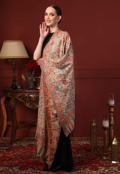 Pashtush India Gift Pack Pashtush His And Her Set Of Fine Wool Stoles, Premium Gift Box Packaging, Mustard and Multicolour
