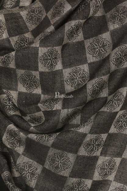 Pashtush India Gift Pack Pashtush His and Her Set of Fine Wool Stoles with Premium Gift Box Packaging, Black and Coffee