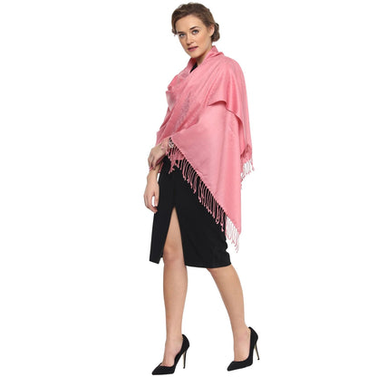 Pashtush India Gift Pack Pashtush His And Her Set Of Jacquard Necktie and Self Stole With Premium Gift Box Packaging, Black and Pink
