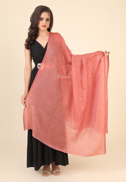Pashtush India Gift Pack Pashtush His And Her Set Of Jaquard Metallic Weave Stole and Shawl With Premium Gift Box Packaging, Black and Pink