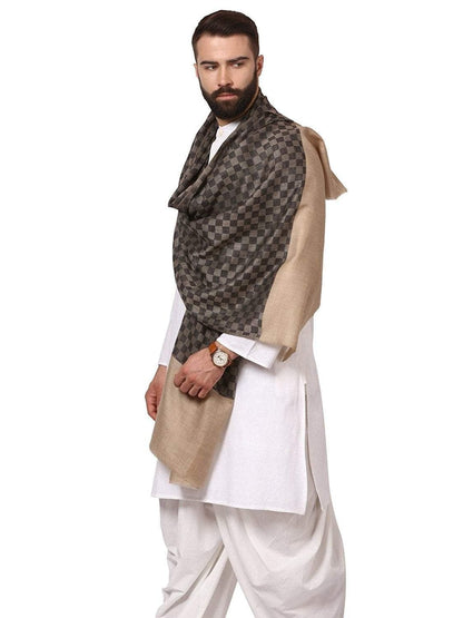 Pashtush India Gift Pack Pashtush His And Her Set Of Mens Checkerd Stole and Womens Extra Soft Bamboo Stole, Premium Gift Box Packaging, Black and Multicolour