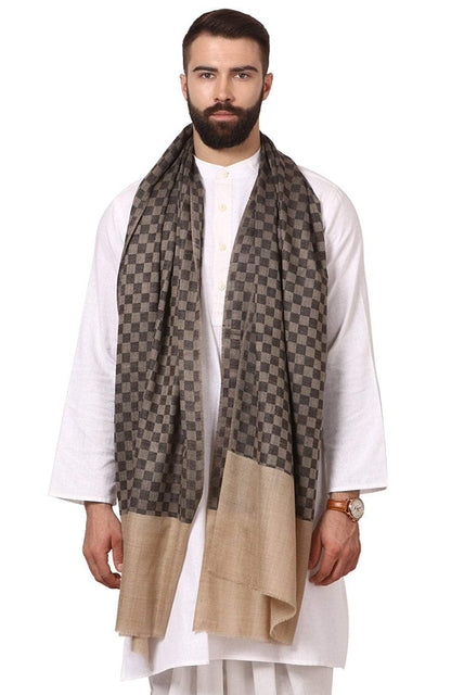 Pashtush India Gift Pack Pashtush His And Her Set Of Mens Checkerd Stole and Womens Extra Soft Bamboo Stole, Premium Gift Box Packaging, Black and Multicolour