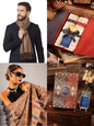 Pashtush India Gift Pack Pashtush His And Her Set Of Mens Fine Wool Muffler and Womens Extra Fine Wool Stole, Premium Gift Box Packaging, Taupe and Beige