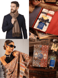 Pashtush India Gift Pack Pashtush His And Her Set Of Mens Fine Wool Muffler and Womens Extra Fine Wool Stole, Premium Gift Box Packaging, Taupe and Beige