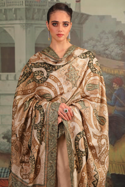 Pashtush India Gift Pack Pashtush His And Her Set Of Mens Fine Wool Palla Shawl and Womens Kalamkari Shawl, Premium Gift Box Packaging, Black and Multicolour