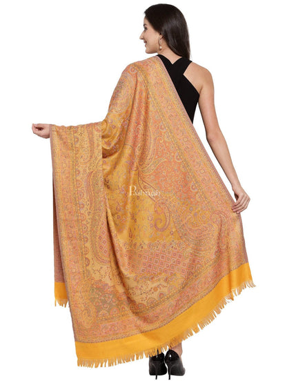 Pashtush India Gift Pack Pashtush His And Her Set Of Mens Fine Wool Shawl and Womens Jamawar Shawl, Premium Gift Box Packaging, Taupe and Mustard