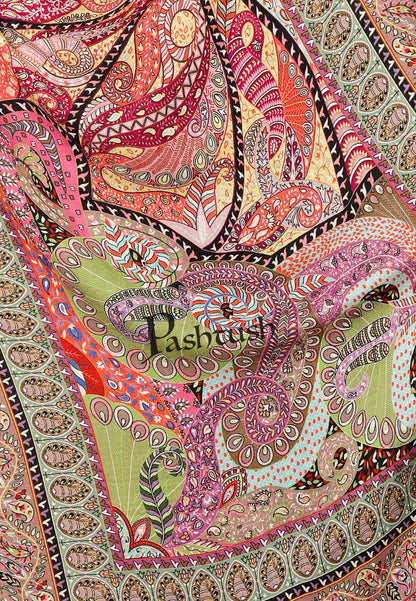 Pashtush India Gift Pack Pashtush His And Her Set Of Mens Fine Wool Stole and Womens Bamboo Stole, Premium Gift Box Packaging, Green and Multicolour