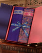 Pashtush India Gift Pack Pashtush His And Her Set Of Mens Fine Wool Stole and Womens Bamboo Stole, Premium Gift Box Packaging, Purple and Taupe