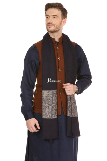 Pashtush India Gift Pack Pashtush His And Her Set Of Mens Fine Wool Stole and Womens Extra Soft Bamboo Stole, Premium Gift Box Packaging, Black and Multicolour